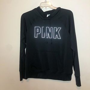 PINK Victoria’s Secret hoodie in black. Pink active wear. Women’s size large.